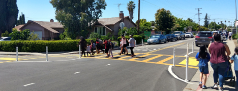 Intersections beside Grimmer Elementary School after safety improvements.