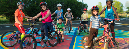 Bicyclists in Fort Collins, CO.